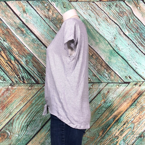 B5 - Lucky Brand Stripe Button Tie Front Shirt - Med - Picture 3 of 6